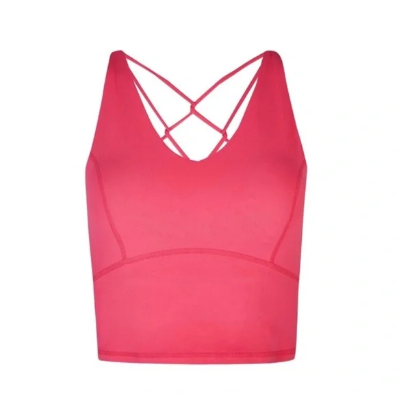 NWT Sweaty Betty Super Soft Strappy Back Workout Crop Top in Glow Pink SIZE US 6 - Picture 3 of 12